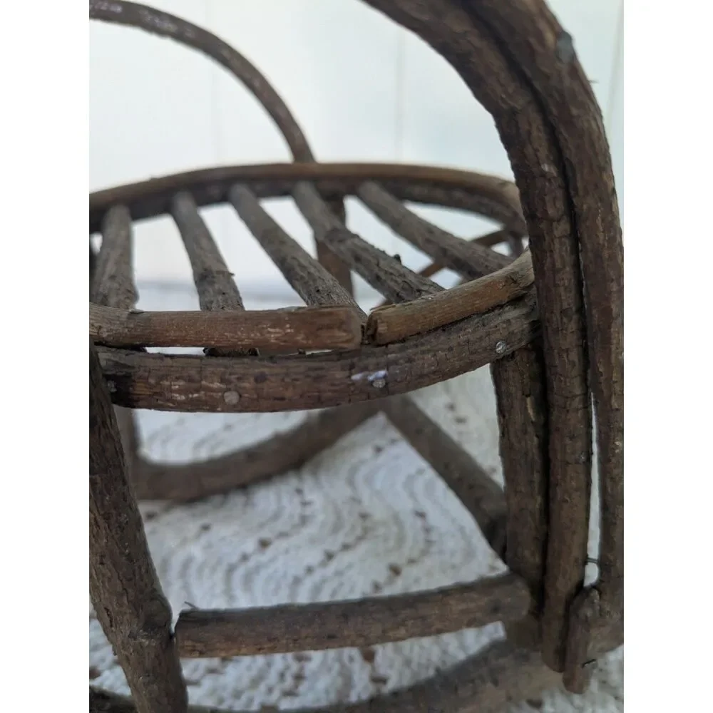 Miniature Doll Sized Twig Rocking Chair - Heart - 9.75
